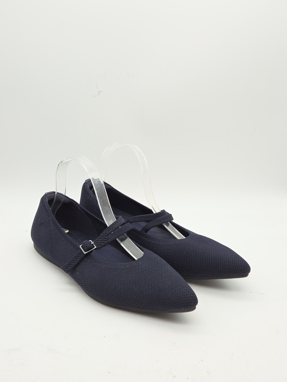 Vivaia Mary Jane Flats Pointed Toe Navy Blue Knit Size 10 EU 41.5